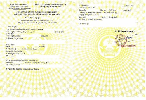 Cấp giấy chứng nhận đăng ký doanh nghiệp